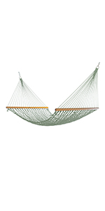 Nags Head Hammocks NH11OT Single Oatmeal Duracord Rope Hammock with Free Extension Chains & Tree Hooks, Handcrafted in The USA, Accommodates 1 Person, 450 LB Weight Capacity, 12 ft. x 49 in. Nags Head Hammocks Meadow DuraCord Rope Hammock