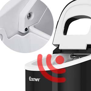 COSTWAY Machine à Glaçons Machine Pour Glace Réservoir 2,2L,12kg/24H 9 Glaçons Par 6-13Min, Pour Maison,Bureau,Café Noir 13 coins arrondi