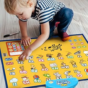educational learning interactive poster toy letters numbers music sound game toddlers kids