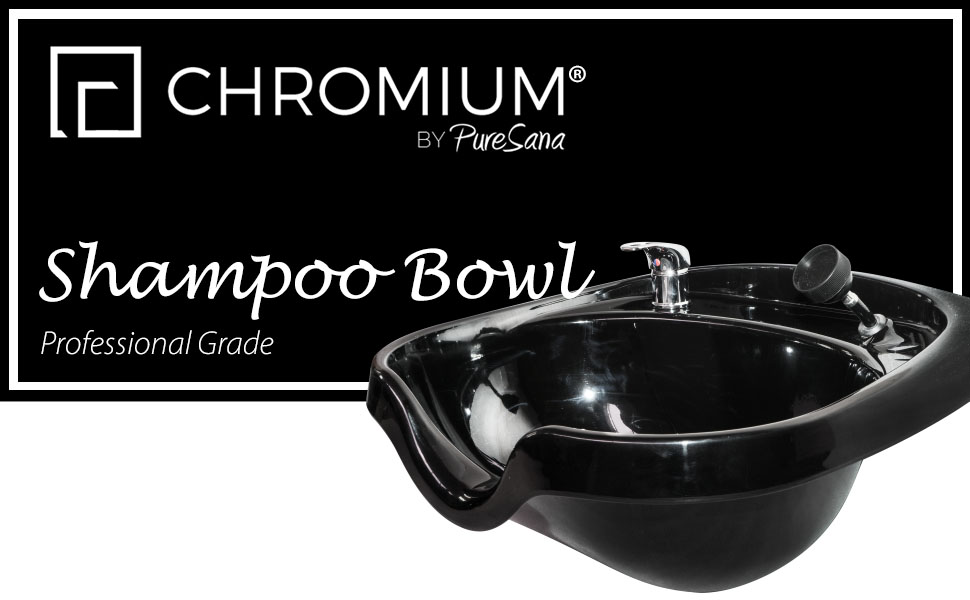 Chromium Professional Oval Shampoo Bowl & Fixture Set [B12