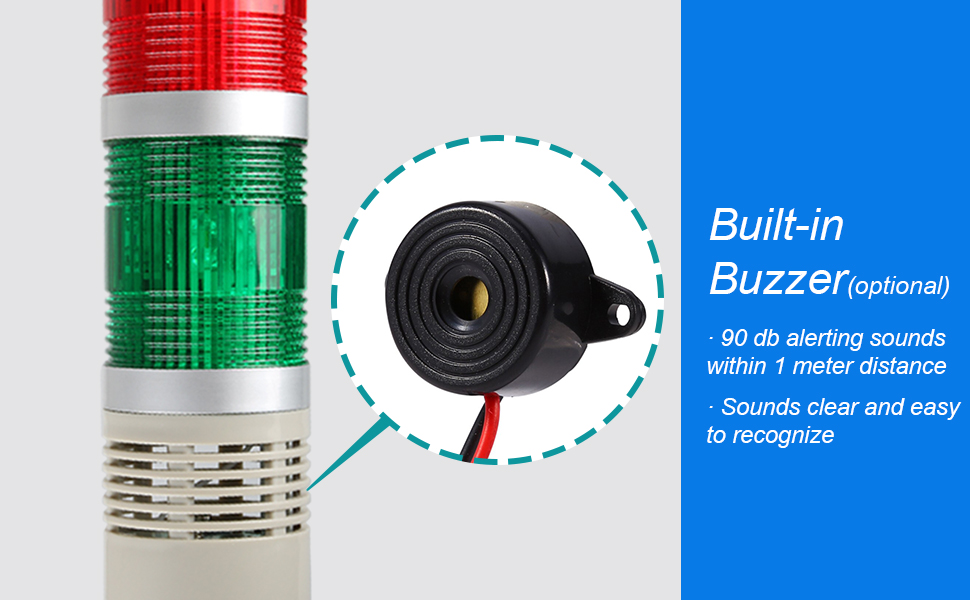 LUBAN Industrial Signal Light, Column LED Alarm Tower Lamp Light Flash Indicator, 2