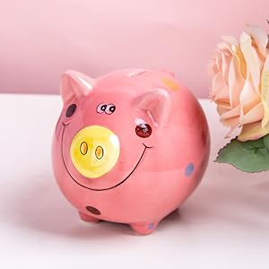 Amazon.co.jp: 豚 貯金箱 陶器貯金箱 貯金缶 カラー ブタ 子供