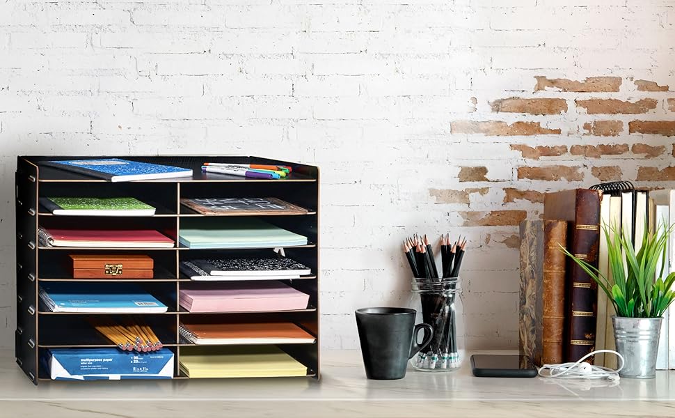 Adir Wood Paper Storage Organizer Construction Paper Storage Vertical File Mail