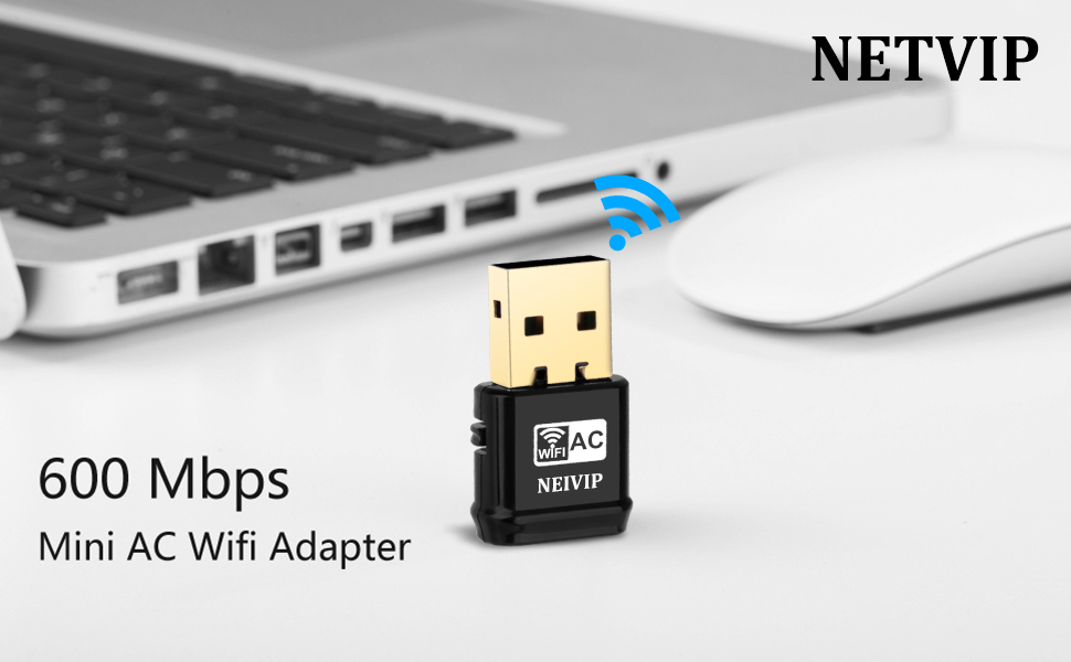 NETVIP USB WiFi Adapter Wireless Network Card Dual Band 2.4G/5.8G WLAN Card