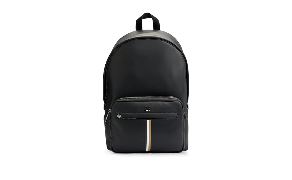 【新品未使用】BOSS リュック 黒 合成皮革 ストライプデザイン Amazon.co.jp: [BOSS] [ボス] シグネチャー ストライプ フェイク