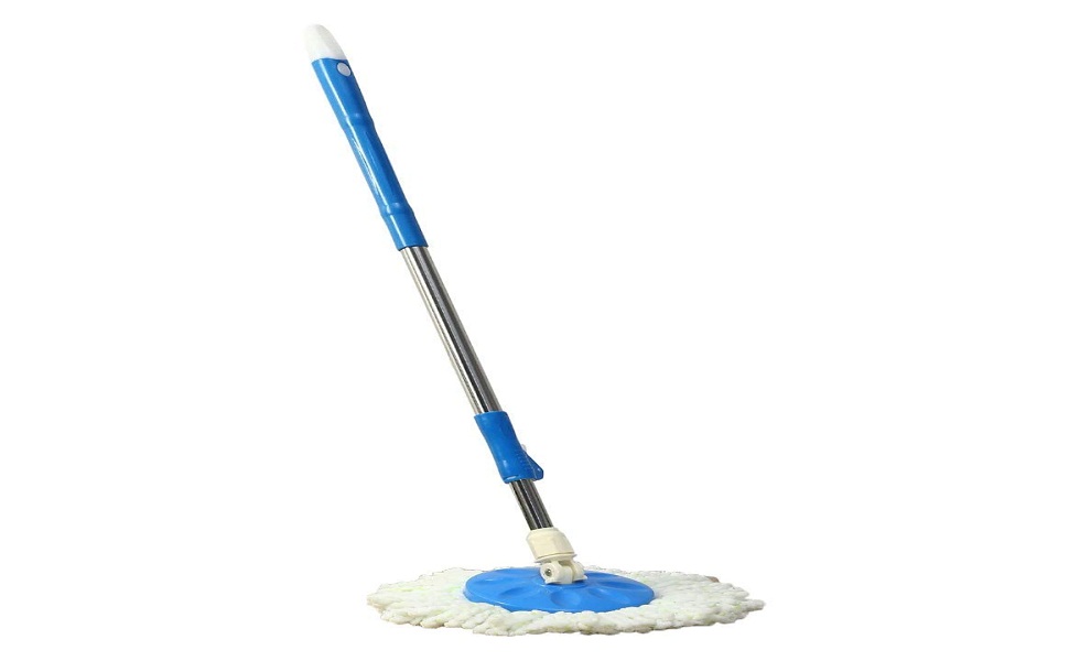 Namaskaram® Stainless Steel Clip Lock Mop Rod with 1 Refill 360 Degree Rotating Pole (Assorted