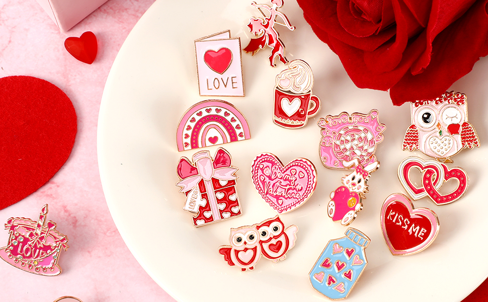 Amazon.com: SANNIX Valentine's Pins - 60pcs Lapel Pins, Heart