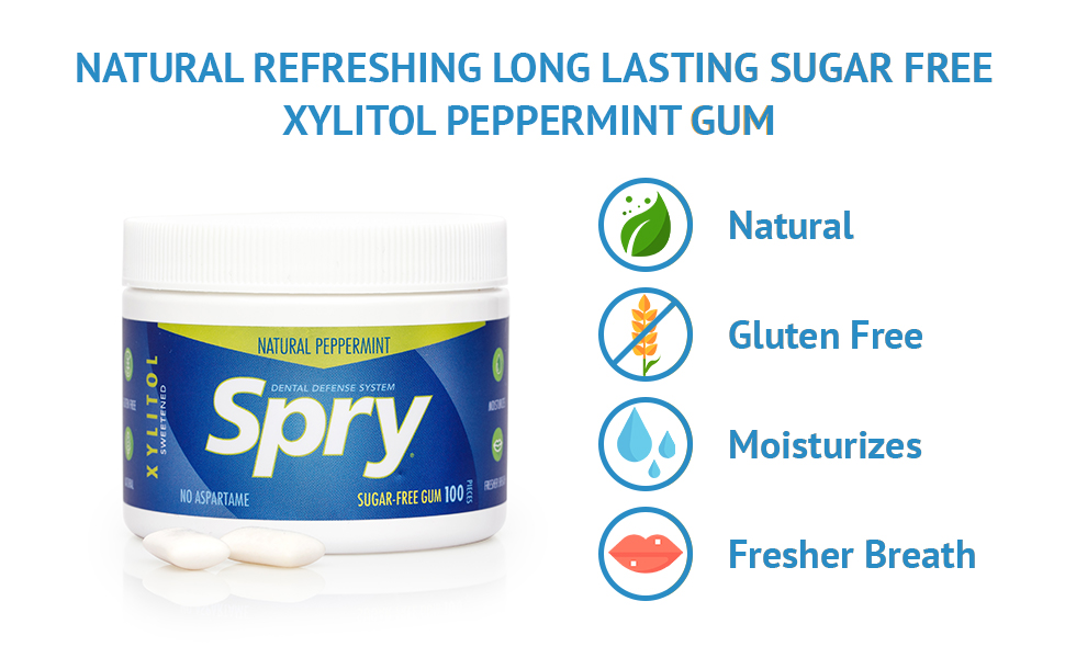 Spry Fresh Natural Xylitol Chewing Gum Dental Defense