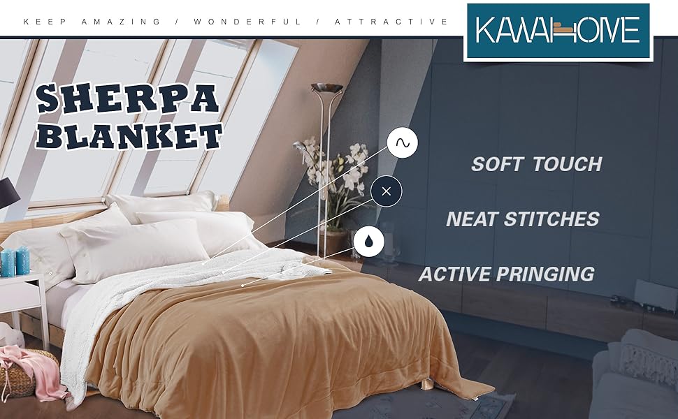 KAWAHOME Sherpa Fleece Blanket Twin Size Super Soft Extra Warmest and Heavy Thick