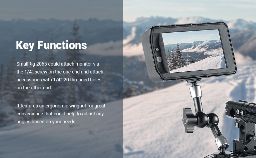 SMALLRIG 5.5" Articulating Magic Arm Monitor Mount with Both 1/4" Screw