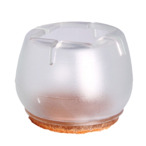 Ezprotekt 24 Pcs Rectangle Clear Silicone Chair Leg Floor Protectors Caps, Rectangle Felt