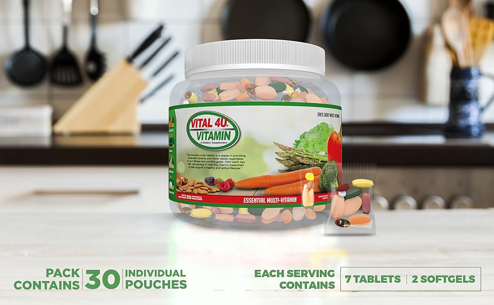 Vital 4U Vitamin Essentials Immune Support Diet Minerals Vegetables