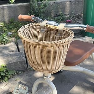 Amazon | 自転車カゴ 籐 前カゴ ミニ 籐のカゴ かごバスケット