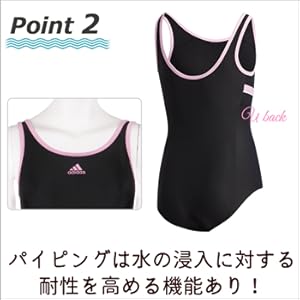 Amazon Co Jp Adidas アディダス 水着 ワンピース スクール スポーツ 女の子 キッズ ジュニア Dv08 ブラック ピンク 140cm 服 ファッション小物