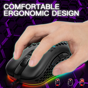 with RGB Backlit, 6400 DPI Adjustable Ergonomic PC Gaming Mice