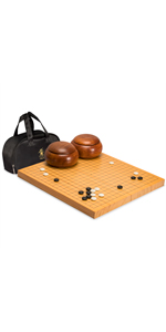  Shin Kaya 1.5” Go Game Set Board with w/ Double Convex Yunzi Stones