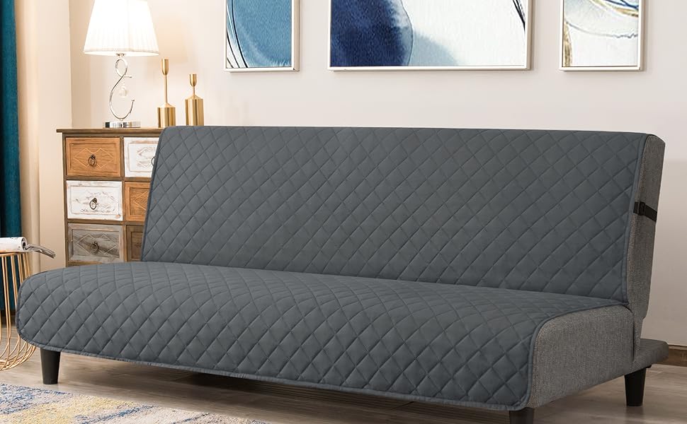 CHUN YI Futon Slipcover Reversible Armless Sofa Cover for