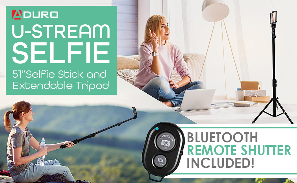 Aduro UStream Selfie Stick Tripod 51" Extendable Cell
