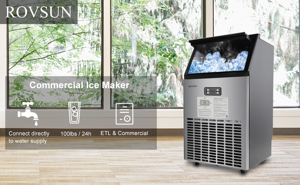 ROVSUN Commercial Ice Maker Pump tillescenter Restaurant Appliances