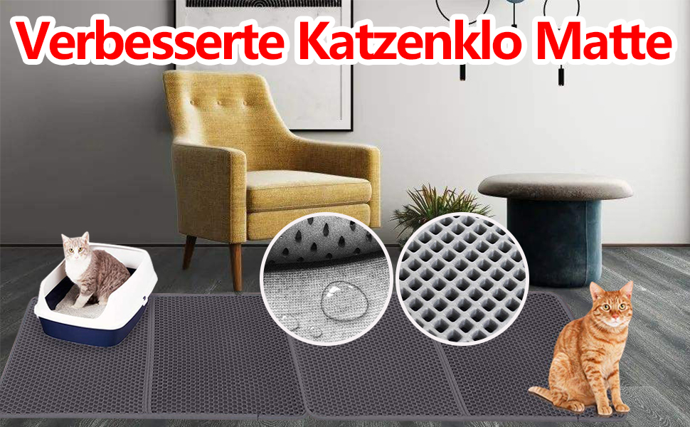 1 Stück Haustier Katzenstreu Matte wasserfest Doppelschicht Katzenstreu  Haustier Streu Box Matte Sauber Kissen Produkte für Katze Zubehör, aktuelle Trends, günstig kaufen