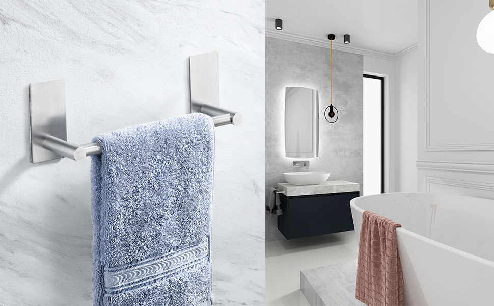 KES Toalleros de Baño sin Taladro Toallero Adhesivo Pared ...