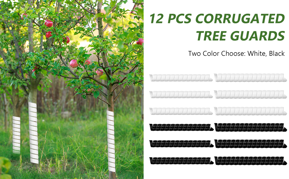 12Pcs Tree Trunk Protector,2 Size Plastic Spiral Tree