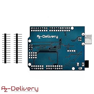 AZDelivery ATmega328P CH340 Microcontroller Board 16MHz 5V ATmega328, with USB Cable Arduino Boards