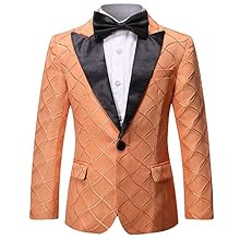 Boys Formal Blazer Slim Fit Outfit Chic Pattern for Tuxedo Suit