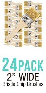 24pk - 2&#34; Wide Bristle Chip Brushes