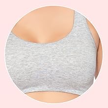 Moulded cups for no lines show through outer wear