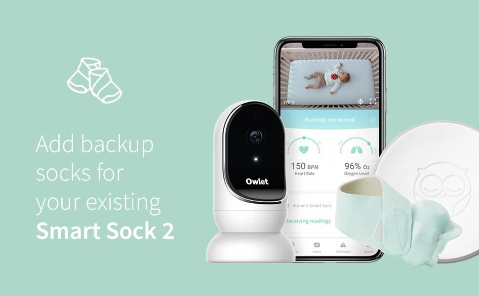 Owlet Accessory Fabric Sock for Smart Sock 2 Baby Monitor