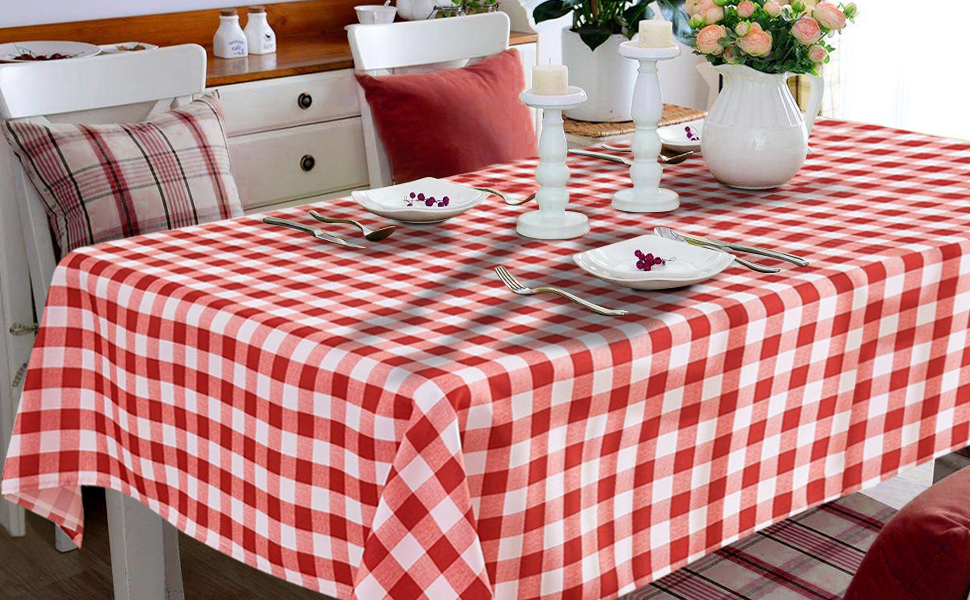 YEMYHOM Rectangle Tablecloth 60 x 84 Inch SpillProof OilProof Microfiber Table