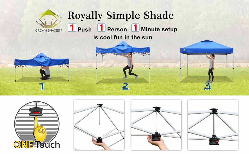 CROWN SHADES 10x10 Pop up Canopy Outside Canopy, Patented