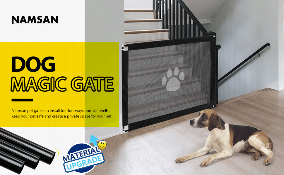 Namsan Mesh Pet Gate 39.3" x 31.5" Safety Dog Cat Magic Gate Portable