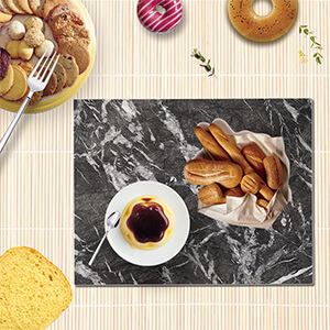 Soulscrafts Black Marble Pastry Cheese And Cutting Board 16x12x0.5 Inch