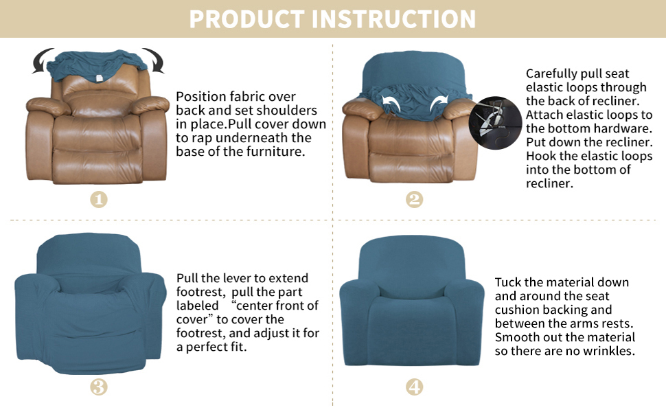 EasyGoing Oversized Recliner Stretch Sofa Slipcover Sofa Cover 1 Piece Furniture Protector