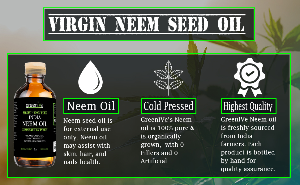 Greenive Neem Oil 100 Organically Grown Neem Oil