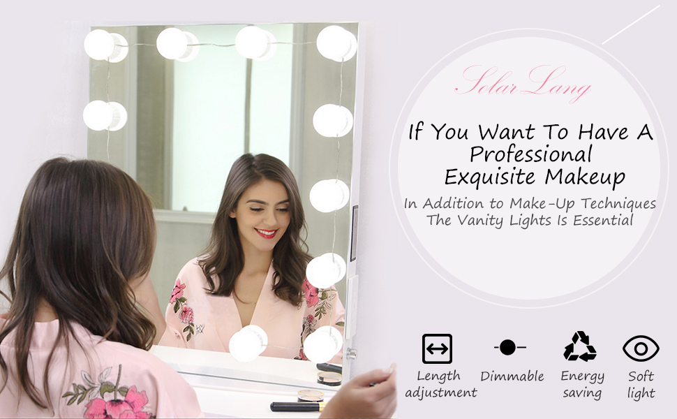 inShareplus SolarLang Hollywood DIY LED Vanity Lights Strip Kit with 14