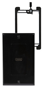 hdmi wall plate black with mounting bracket