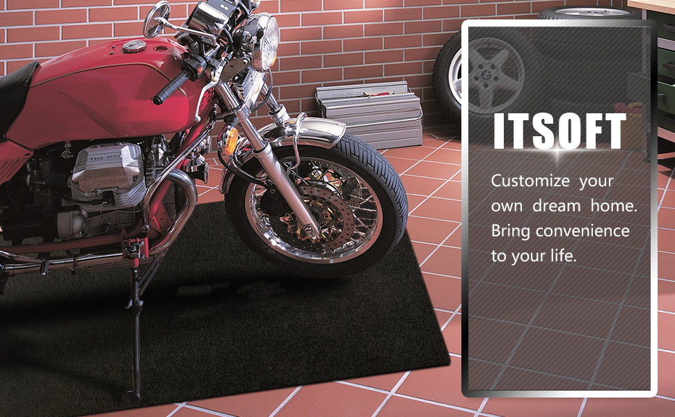 ITSOFT 38 x 29 in Oil Absorbent Garage Floor Mat and Mechanic Pad Protects Floor from Spills