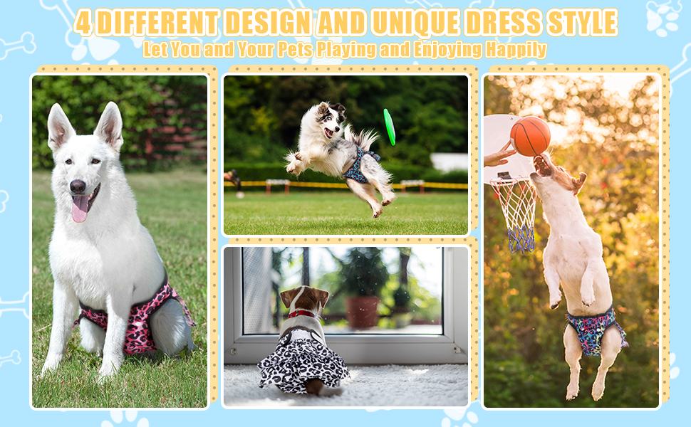 Wedding Pails Female Dog Diapers,4 Pack Reusable Puppy