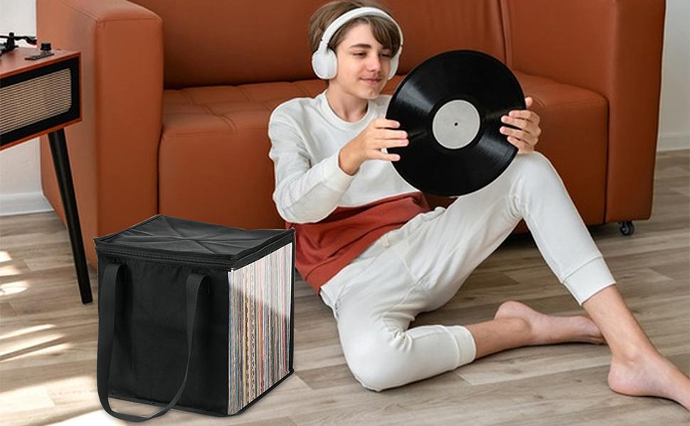 Eirbirt Vinyl Record Carrying Bag Vinyl Albums Storage Case