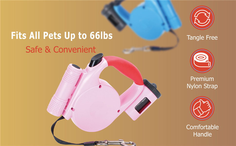 Retractable Dog Leash, MAVRICFLEX 13ft Reflective Dog