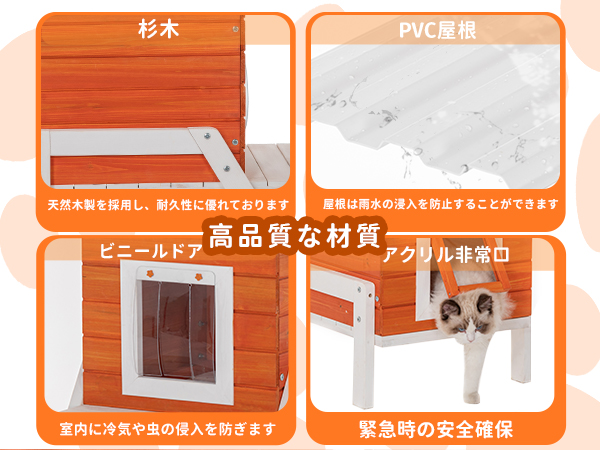 Amazon | PETSFIT 外猫ハウス 野良猫 夏 日射し遮蔽 屋外用 猫