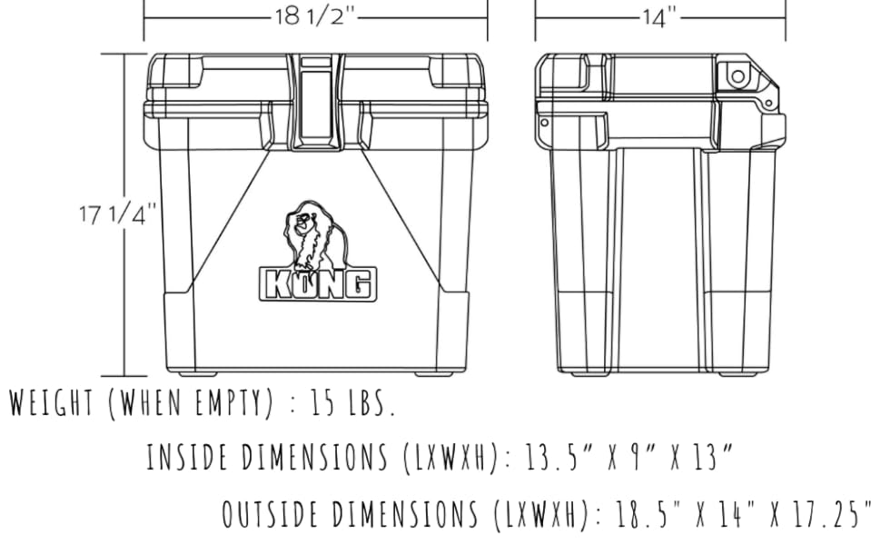 KONG Coolers 20 Quart Cooler Made in The USA Durable