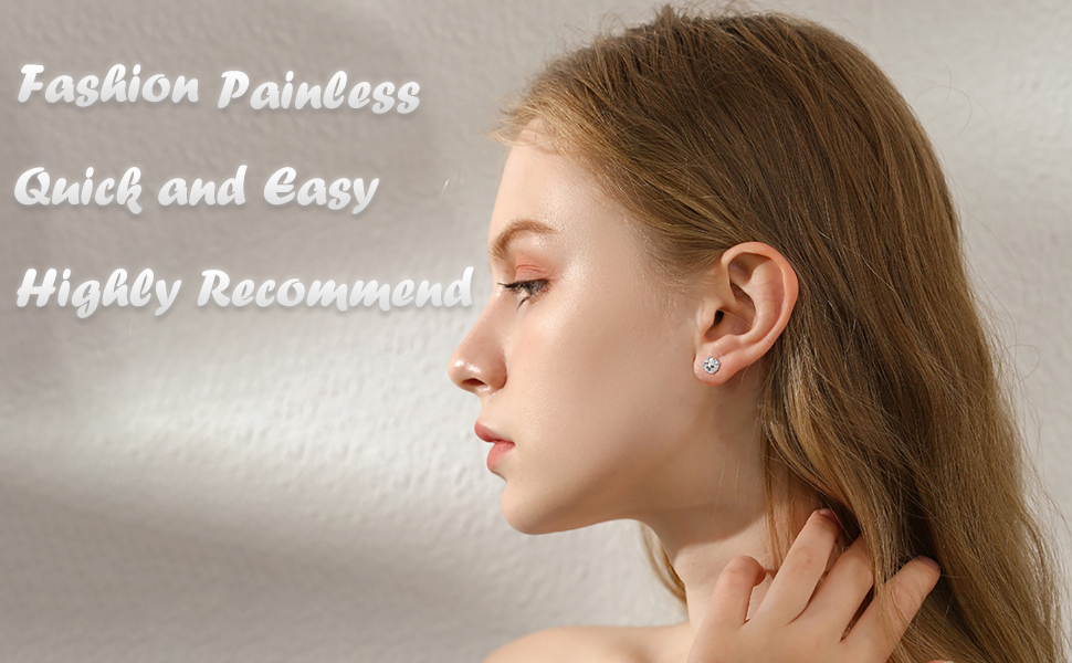 2 Pcs Self Ear Piercing Gun Disposable Self Ear Piercing Gun Kit Safety