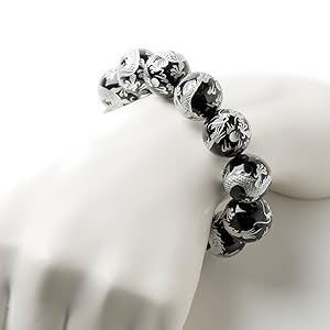 パワーストーンブレスレット  18mm オニキス 銀彫り五本爪皇帝龍 楽天市場】石輝 銀彫り五本爪皇帝龍 オニキス 20mm メンズ 数珠