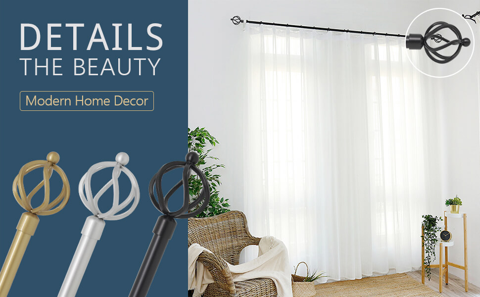 KNOBWELL Curtain Rods for windows 22 to 42 Inches,3/4 Inch