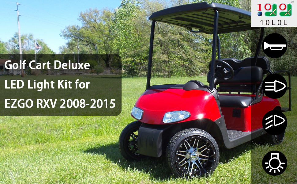 Golf Cart Deluxe LED Light Kit for EZGO RXV 2008-2015