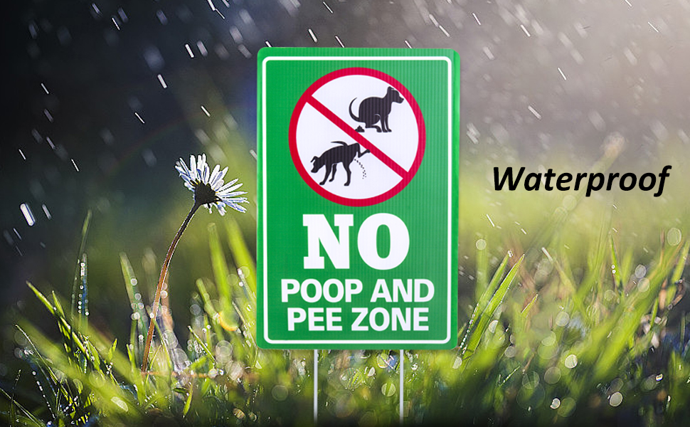 WaaHome Double Side No Poop and Pee Zone Yard Signs with